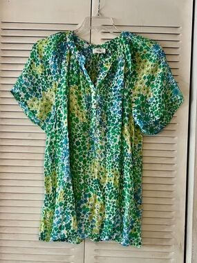 fyve Lightweight Green Floral Women's Top
